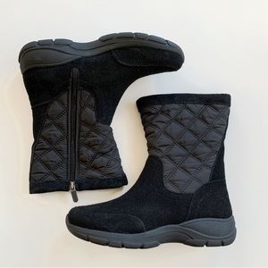 Lands End Quilted/Suede combo Insulated Cold Weather Boot NWT sz 7